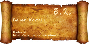 Baner Korvin névjegykártya